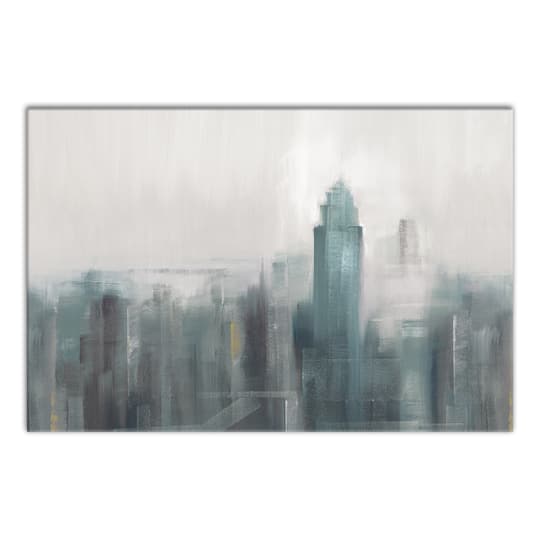 Blue Abstract Skyline 18" x 12' Canvas Wall Art